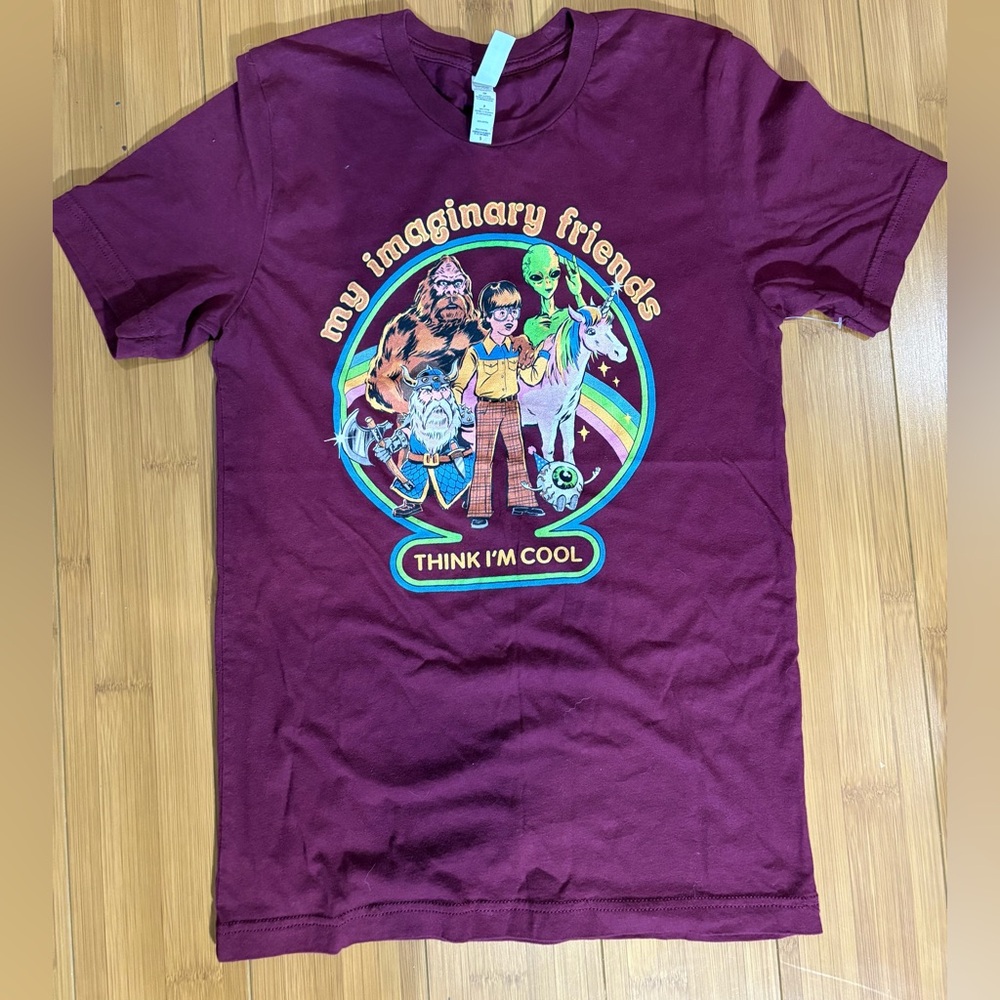 Bella + Canvas‎ “My Imaginary Friends Think I’m Cool” Graphic T-Shirt Size Small